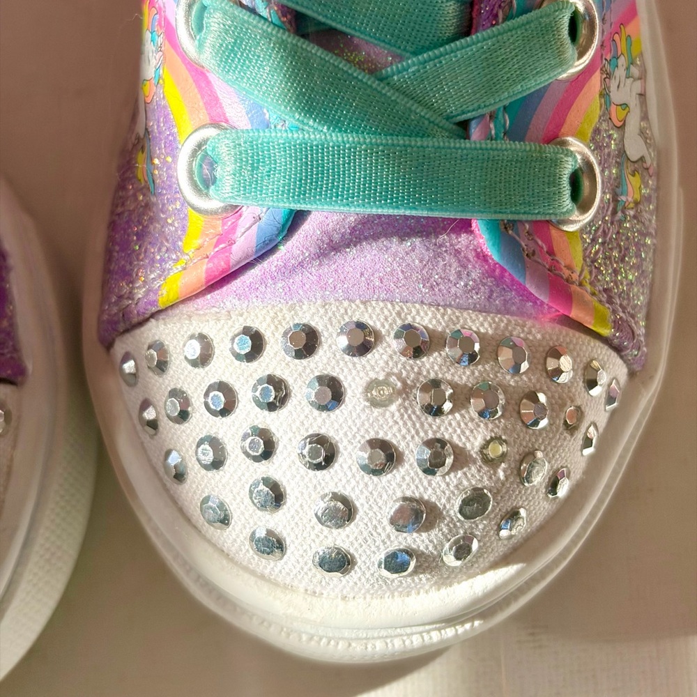 Skechers Twinkie Toes Kids Sparkly Purple Sneakers - Picture 4 of 8